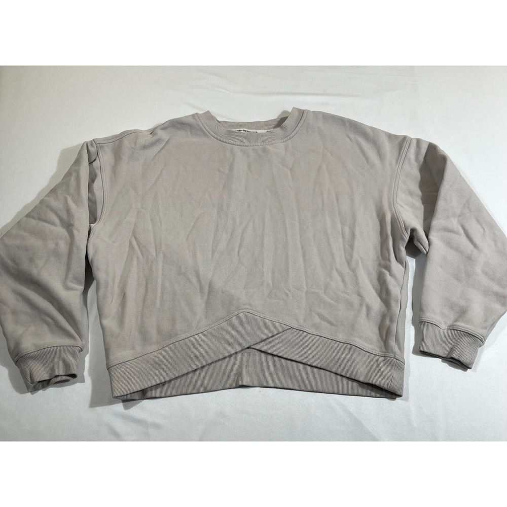 Calvin Klein Performance Sweatshirt Womens XS Tan Beige Cropped Athleisure Soft